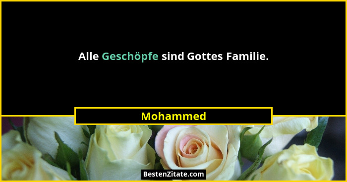 Alle Geschöpfe sind Gottes Familie.... - Mohammed
