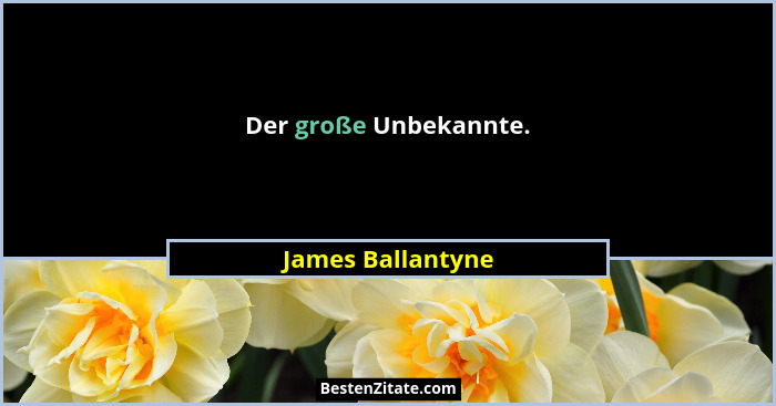 Der große Unbekannte.... - James Ballantyne
