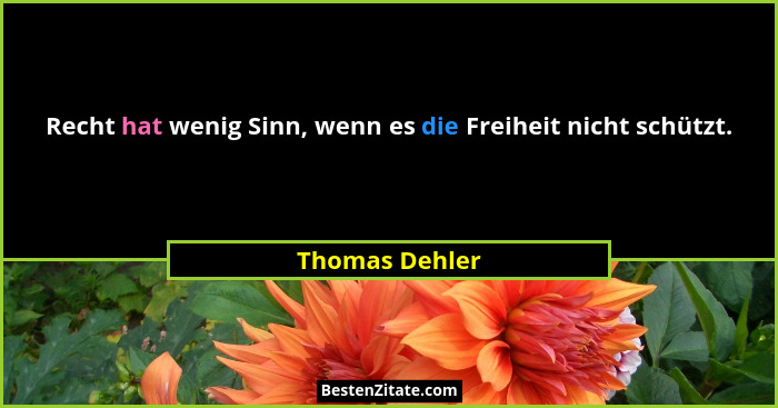 Recht hat wenig Sinn, wenn es die Freiheit nicht schützt.... - Thomas Dehler