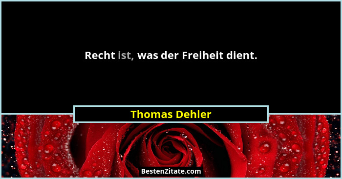 Recht ist, was der Freiheit dient.... - Thomas Dehler