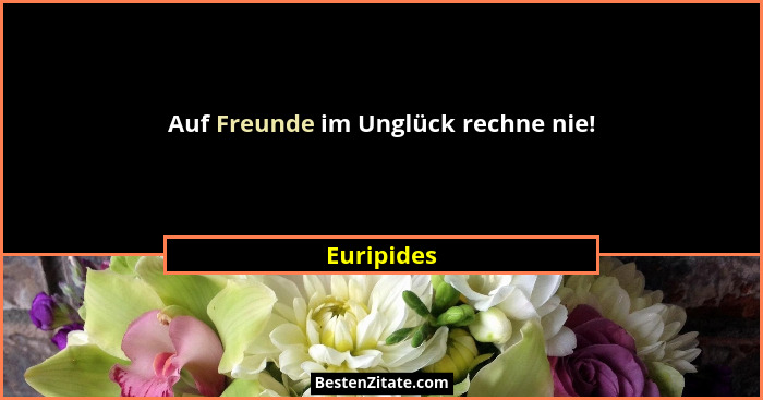 Auf Freunde im Unglück rechne nie!... - Euripides