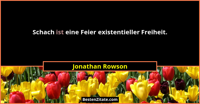 Schach ist eine Feier existentieller Freiheit.... - Jonathan Rowson