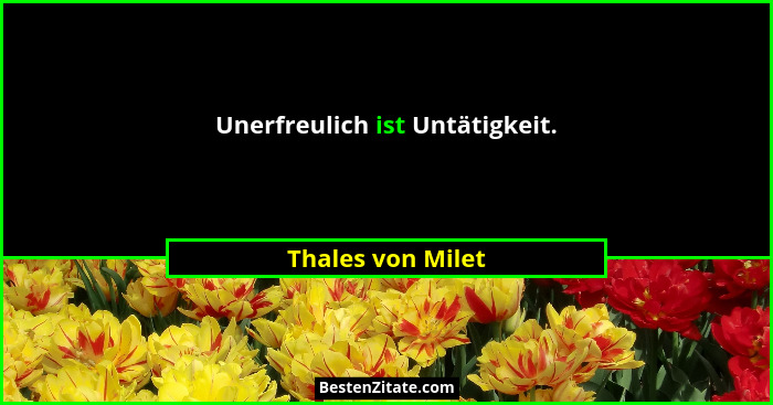 Unerfreulich ist Untätigkeit.... - Thales von Milet