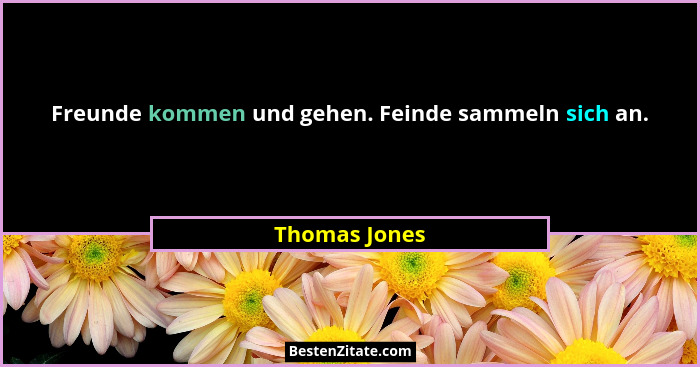 Freunde kommen und gehen. Feinde sammeln sich an.... - Thomas Jones