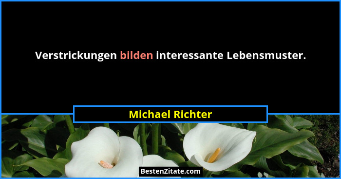 Verstrickungen bilden interessante Lebensmuster.... - Michael Richter