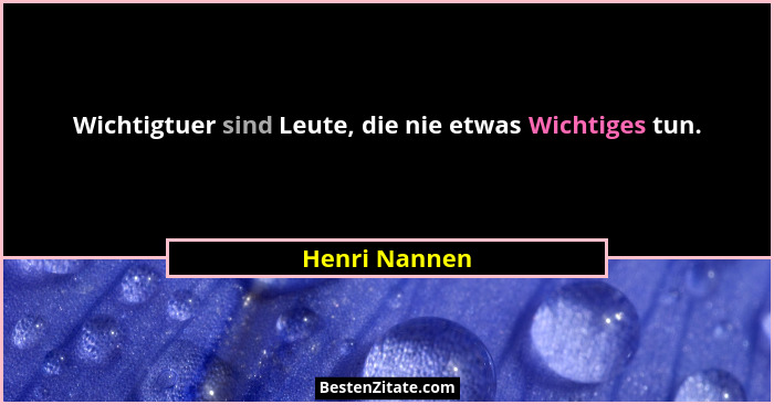 Wichtigtuer sind Leute, die nie etwas Wichtiges tun.... - Henri Nannen