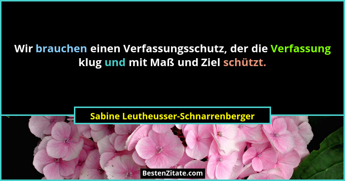 Wir brauchen einen Verfassungsschutz, der die Verfassung klug und mit Maß und Ziel schützt.... - Sabine Leutheusser-Schnarrenberger