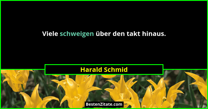 Viele schweigen über den takt hinaus.... - Harald Schmid
