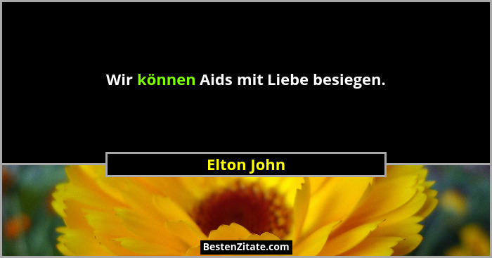 Wir können Aids mit Liebe besiegen.... - Elton John