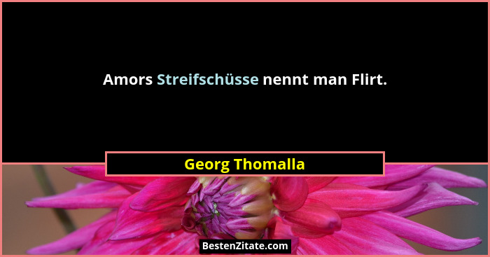 Amors Streifschüsse nennt man Flirt.... - Georg Thomalla
