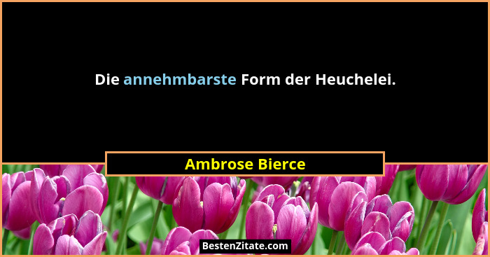 Die annehmbarste Form der Heuchelei.... - Ambrose Bierce
