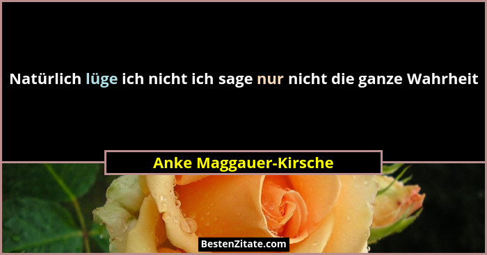 Natürlich lüge ich nicht ich sage nur nicht die ganze Wahrheit... - Anke Maggauer-Kirsche