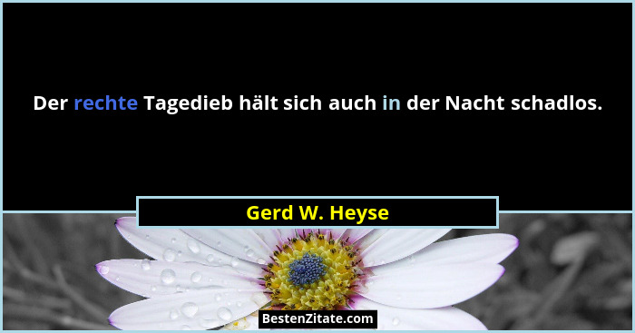 Der rechte Tagedieb hält sich auch in der Nacht schadlos.... - Gerd W. Heyse