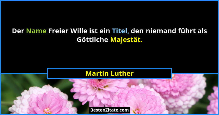 Der Name Freier Wille ist ein Titel, den niemand führt als Göttliche Majestät.... - Martin Luther