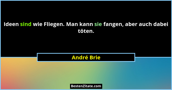 Ideen sind wie Fliegen. Man kann sie fangen, aber auch dabei töten.... - André Brie