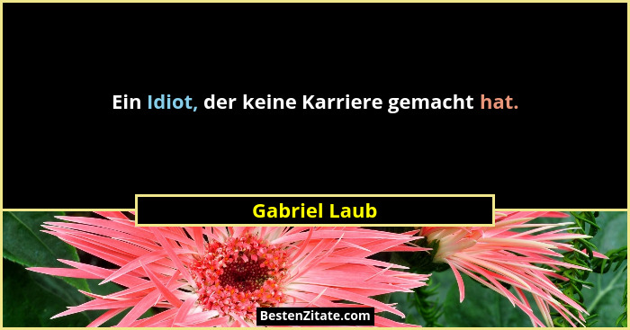 Ein Idiot, der keine Karriere gemacht hat.... - Gabriel Laub