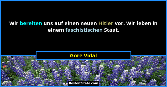 Wir bereiten uns auf einen neuen Hitler vor. Wir leben in einem faschistischen Staat.... - Gore Vidal