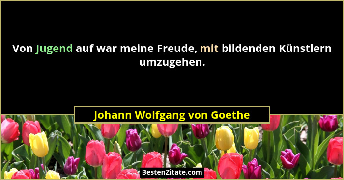 Von Jugend auf war meine Freude, mit bildenden Künstlern umzugehen.... - Johann Wolfgang von Goethe