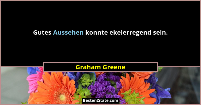 Gutes Aussehen konnte ekelerregend sein.... - Graham Greene