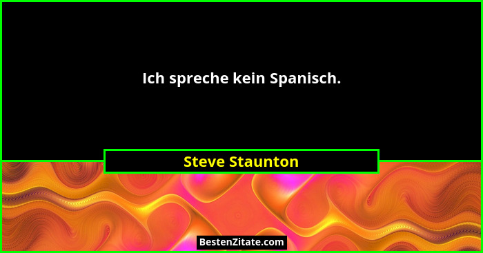 Ich spreche kein Spanisch.... - Steve Staunton