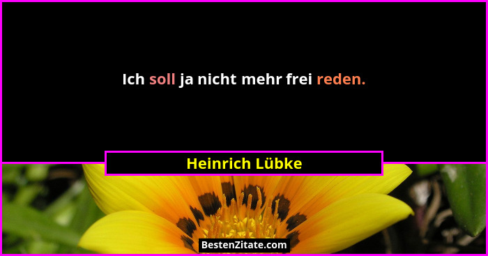 Ich soll ja nicht mehr frei reden.... - Heinrich Lübke