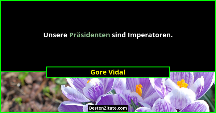 Unsere Präsidenten sind Imperatoren.... - Gore Vidal