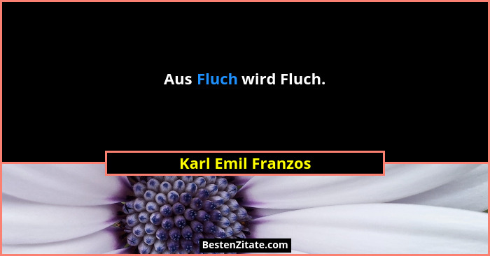 Aus Fluch wird Fluch.... - Karl Emil Franzos