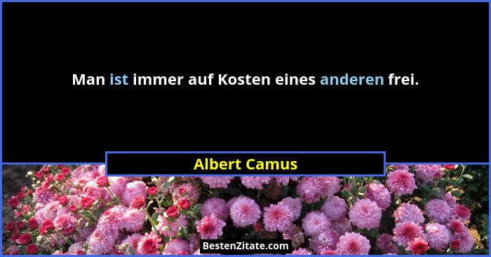 Man ist immer auf Kosten eines anderen frei.... - Albert Camus