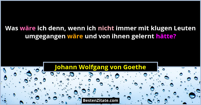 Was wäre ich denn, wenn ich nicht immer mit klugen Leuten umgegangen wäre und von ihnen gelernt hätte?... - Johann Wolfgang von Goethe