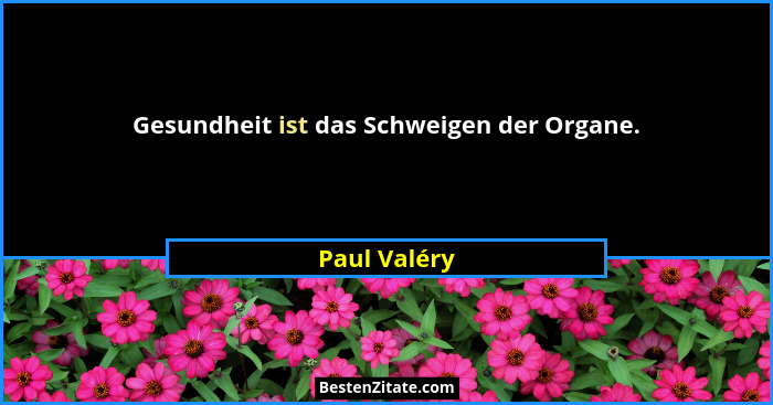 Gesundheit ist das Schweigen der Organe.... - Paul Valéry