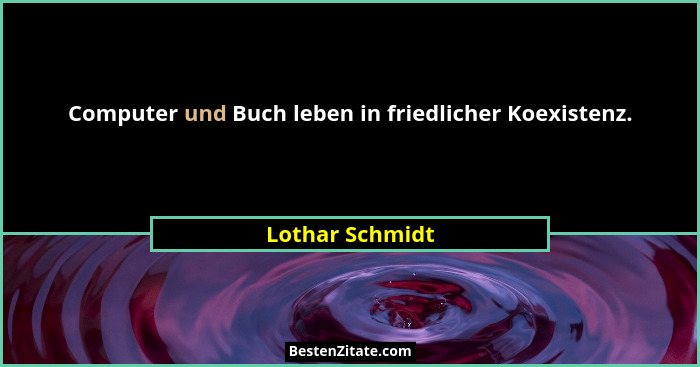 Computer und Buch leben in friedlicher Koexistenz.... - Lothar Schmidt