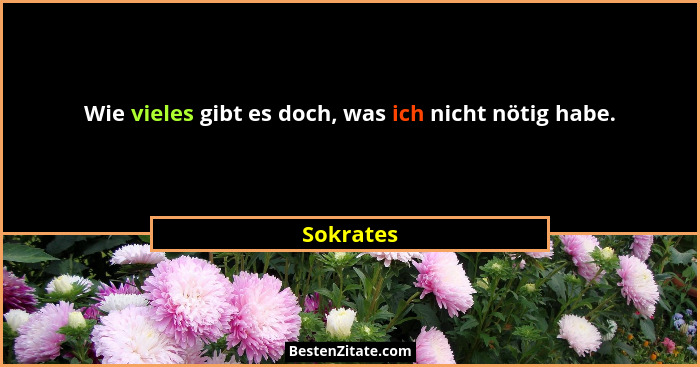 Wie vieles gibt es doch, was ich nicht nötig habe.... - Sokrates