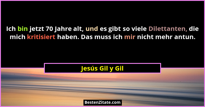 Ich bin jetzt 70 Jahre alt, und es gibt so viele Dilettanten, die mich kritisiert haben. Das muss ich mir nicht mehr antun.... - Jesús Gil y Gil