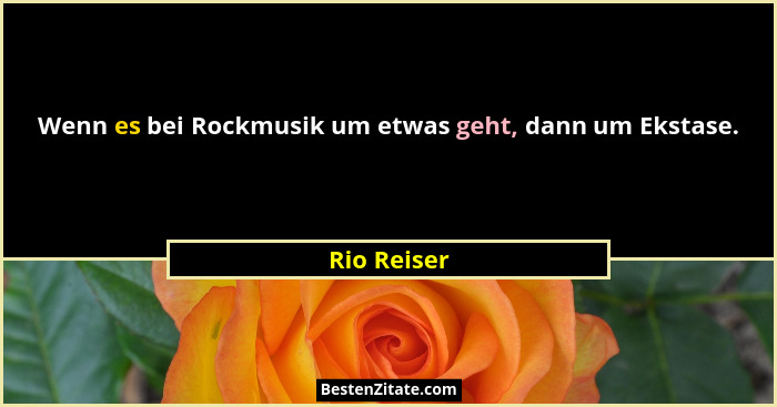 Wenn es bei Rockmusik um etwas geht, dann um Ekstase.... - Rio Reiser