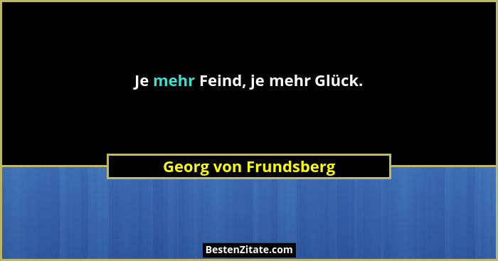 Je mehr Feind, je mehr Glück.... - Georg von Frundsberg