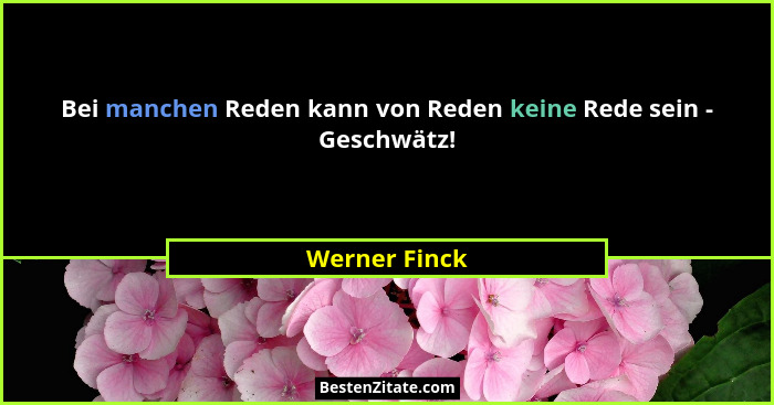 Bei manchen Reden kann von Reden keine Rede sein - Geschwätz!... - Werner Finck