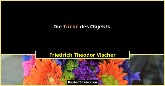 Die Tücke des Objekts.... - Friedrich Theodor Vischer