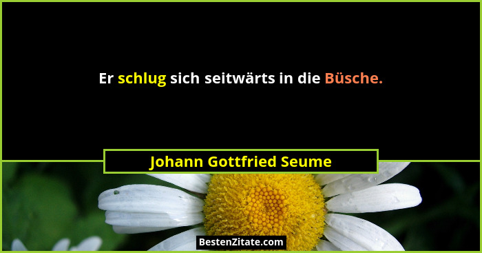 Er schlug sich seitwärts in die Büsche.... - Johann Gottfried Seume