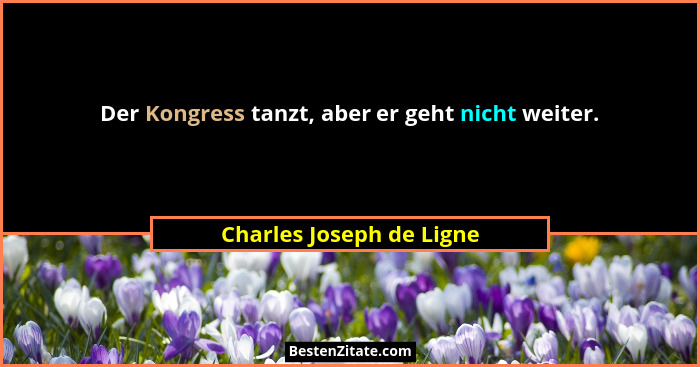 Der Kongress tanzt, aber er geht nicht weiter.... - Charles Joseph de Ligne