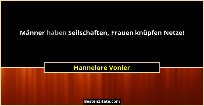 Männer haben Seilschaften, Frauen knüpfen Netze!... - Hannelore Vonier