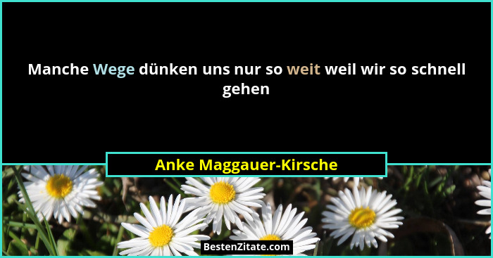 Manche Wege dünken uns nur so weit weil wir so schnell gehen... - Anke Maggauer-Kirsche