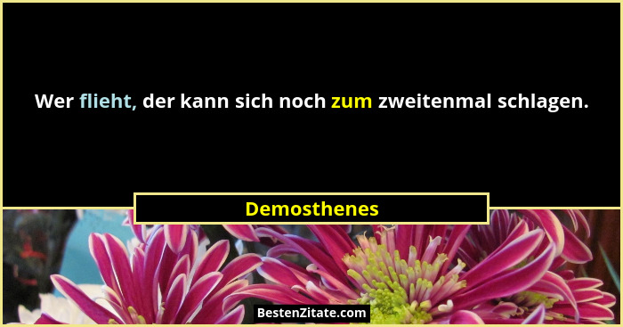 Wer flieht, der kann sich noch zum zweitenmal schlagen.... - Demosthenes