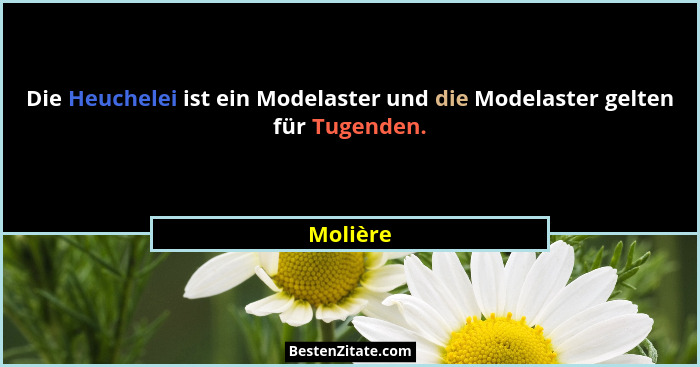Die Heuchelei ist ein Modelaster und die Modelaster gelten für Tugenden.... - Molière