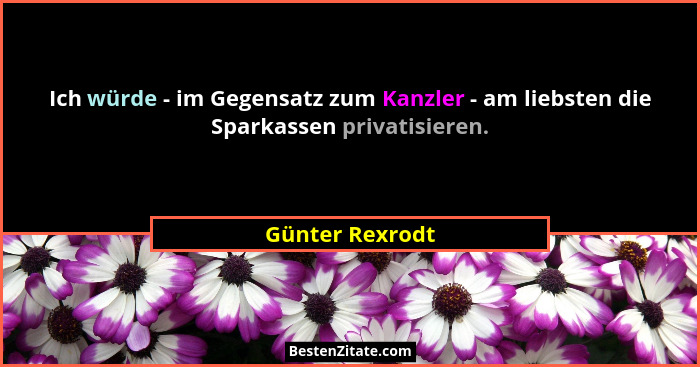 Ich würde - im Gegensatz zum Kanzler - am liebsten die Sparkassen privatisieren.... - Günter Rexrodt
