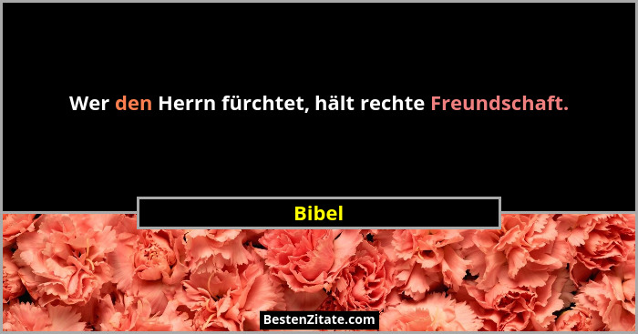 Wer den Herrn fürchtet, hält rechte Freundschaft.... - Bibel