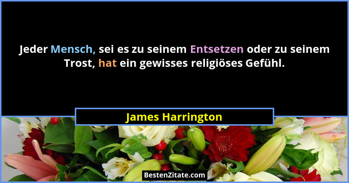Jeder Mensch, sei es zu seinem Entsetzen oder zu seinem Trost, hat ein gewisses religiöses Gefühl.... - James Harrington