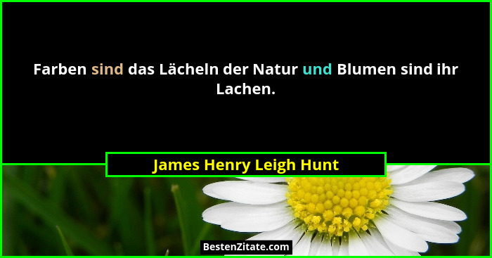 Farben sind das Lächeln der Natur und Blumen sind ihr Lachen.... - James Henry Leigh Hunt