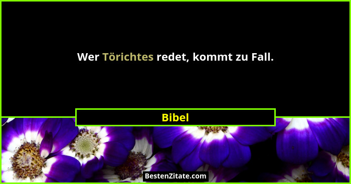 Wer Törichtes redet, kommt zu Fall.... - Bibel