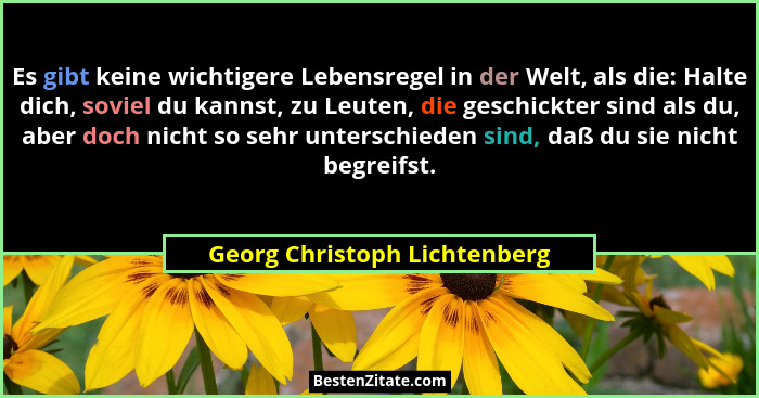 Es gibt keine wichtigere Lebensregel in der Welt, als die: Halte dich, soviel du kannst, zu Leuten, die geschickter sind... - Georg Christoph Lichtenberg