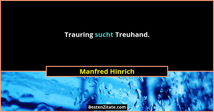 Trauring sucht Treuhand.... - Manfred Hinrich